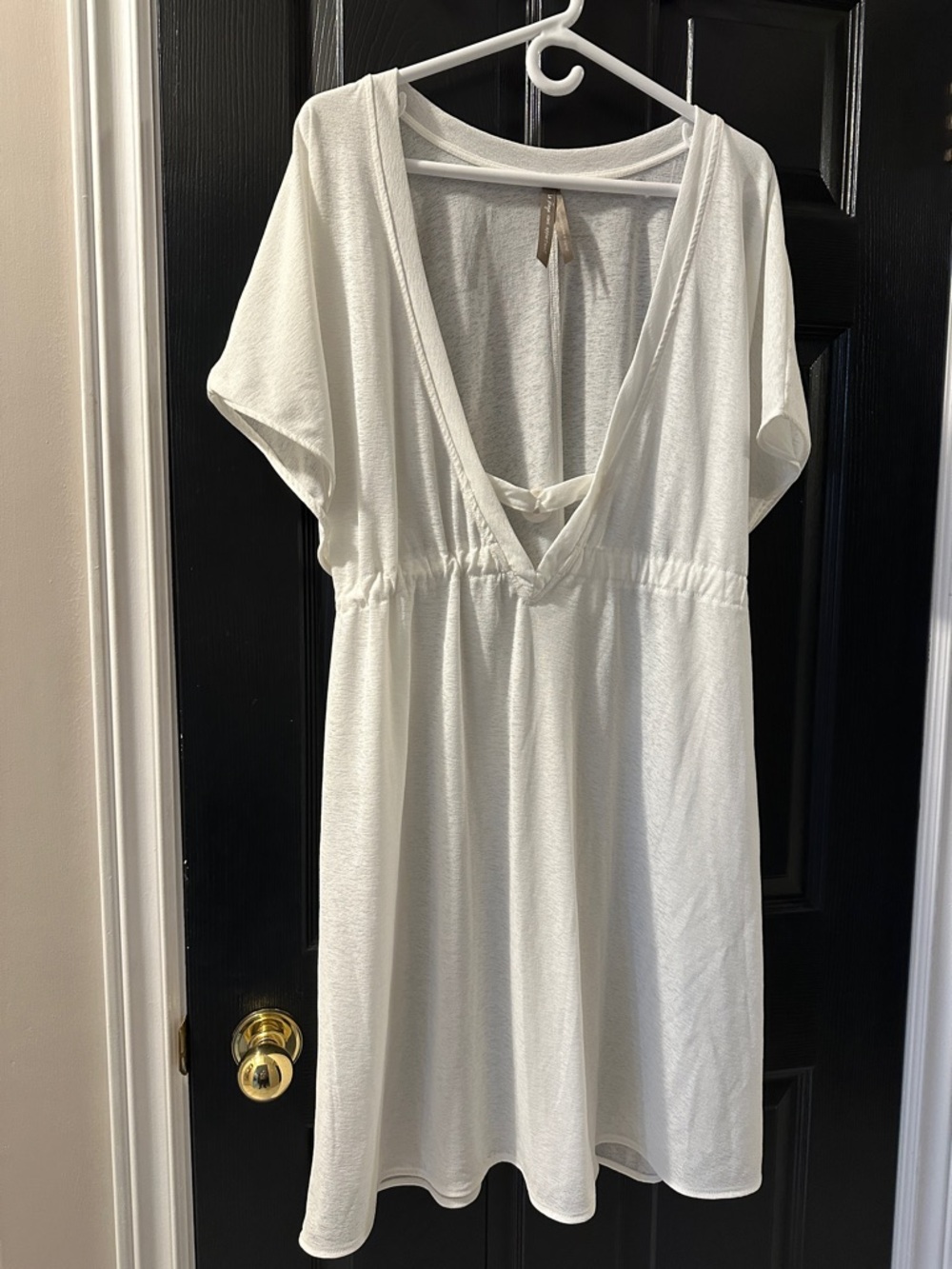 SWIM COVERUP Women's White Flowy Flattering Feminine V-Neck Sz 3X - Picture 3 of 11